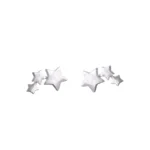Aros De Plata 925 Estrellas Satinadas
