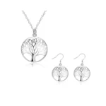 Conjunto De Plata Collar y Aros Árbol De La Vida