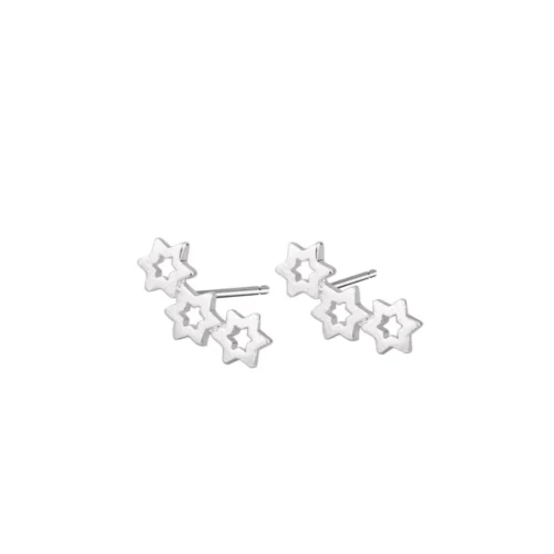 Aros de Plata Diseño 3 Estrellas