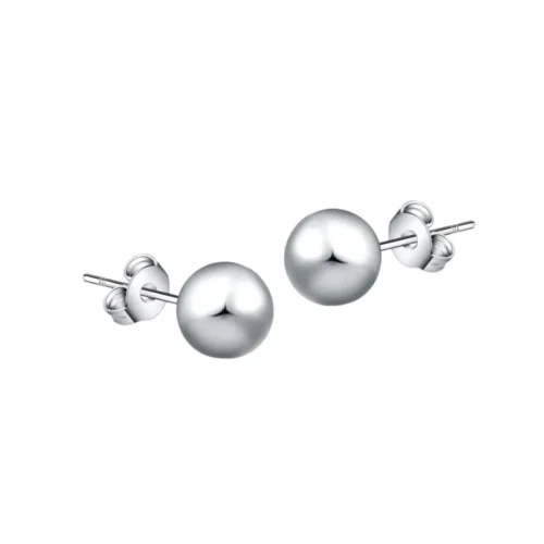 Aros de Plata Esferas Lisas