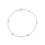 Pulsera De Plata Cadena Punto Con Ovalos