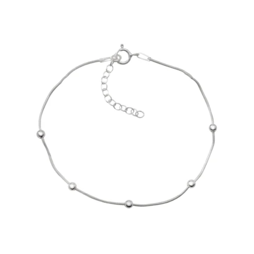 Pulsera De Plata Cadena Cola De Topo