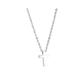 Collar De Acero Inoxidable Con Crucifijo