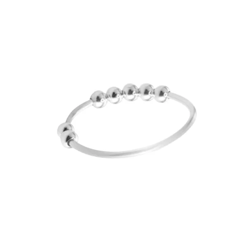 Anillo de Plata Anti Estrés 7 Esferas