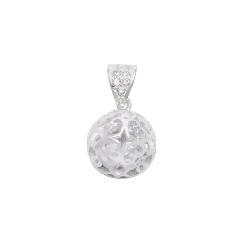 Colgante De Plata 925 Llamador De Ángeles y Circón Interior
