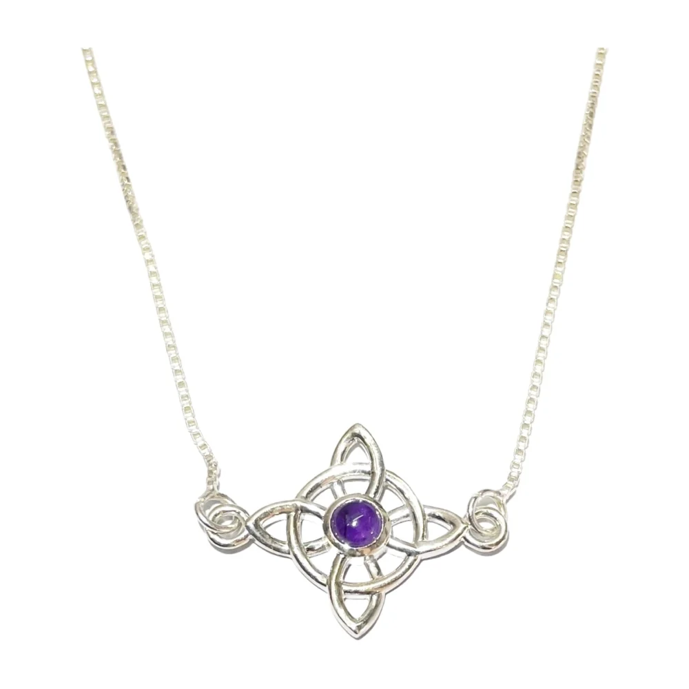 Collar de Plata Nudo de Brujas con Circones y Amatista