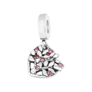 Charm Colgante de Acero Árbol con Circones