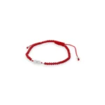 Pulsera de Macramé Rojo con Cristales e Infinito de Plata