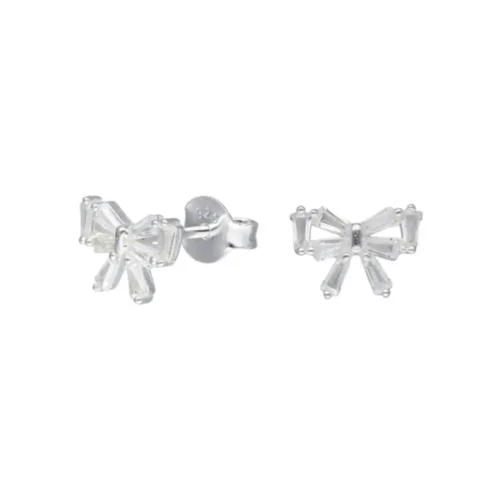 Aros de Plata Lazo Con Circones Baguette