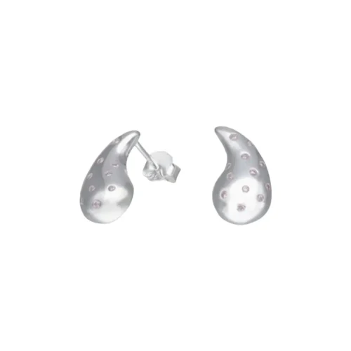 Aros de Plata Gota Con Circones Rosa Francia