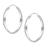 Aros Argolla De Plata Estilo Bote 40 mm