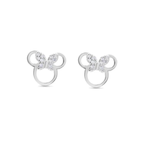 Aros De Plata Minnie Mouse Con Circones