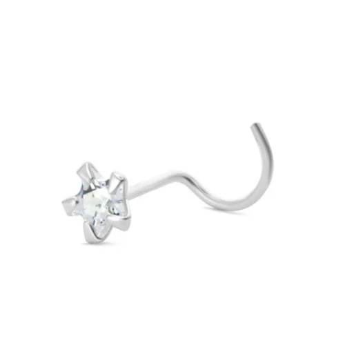Piercing de Nariz de Plata Estrella de Circón