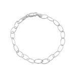 Pulsera De Plata Ovalada Torcida