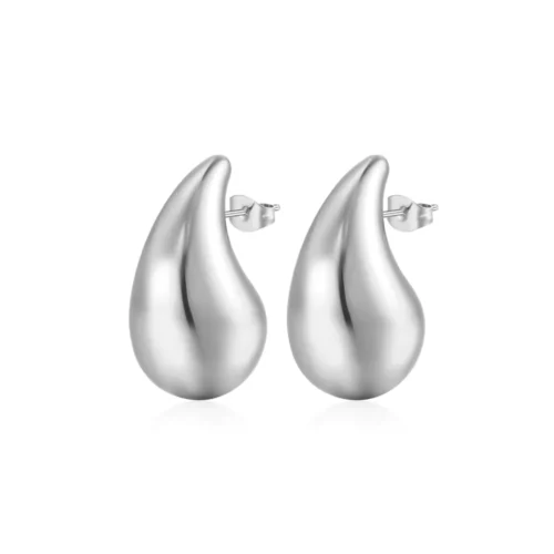 Aros Plata Estilo Gota Chunky 18 mm