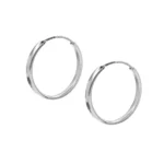 Aros Plata Argolla Borde Ovalado 30 mm