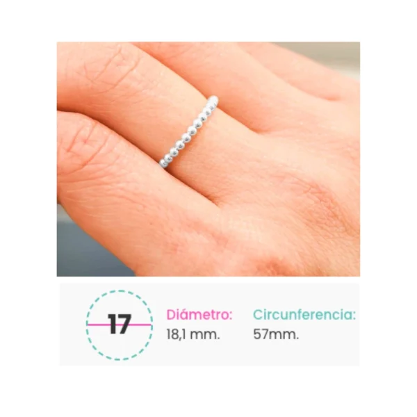 Anillo de Plata 925 Anti Estrés Camino de Esferas Talla 17 Talla Anillo de Plata 925 Anti Estrés Camino de Esferas Talla 17 Talla