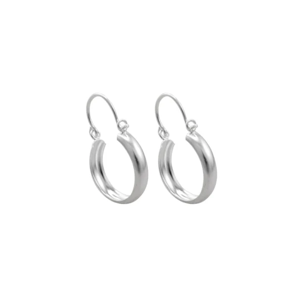 Aros De Plata 925 Argolla Lisa Bote 20 mm