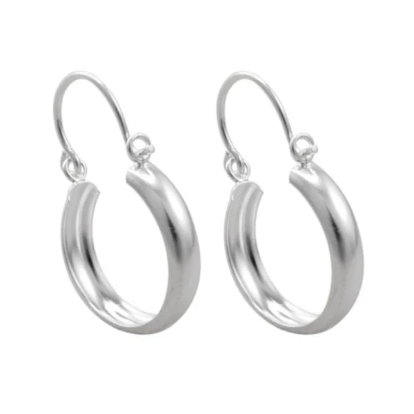 Aros De Plata 925 Argolla Lisa Bote 20 mm Derecha