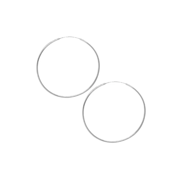 Aros de Plata 925 tipo argolla de 60 mm vistos desde el lado derecho