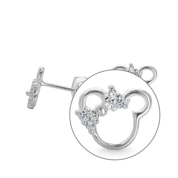 Aros De Plata 925 Con Lazo Brillante y Micro Circones Lupa Aros De Plata 925 Con Lazo Brillante y Micro Circones Lupa