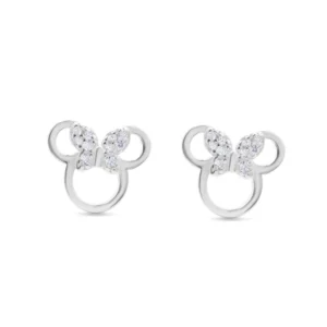 Aros De Plata 925 Minnie Mouse con Circones 1 cm