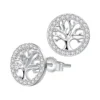 Aros De Plata Arbol De La Vida Con Circonitas