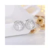 Aros De Plata Arbol De La Vida Con Circonitas Base