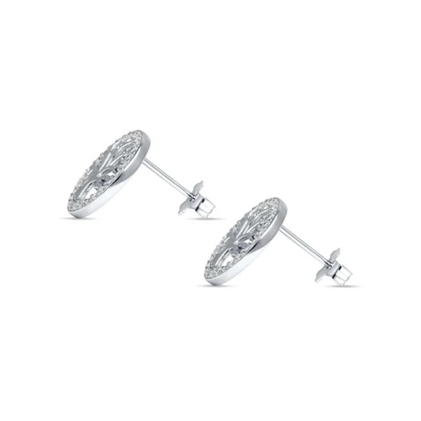 Aros De Plata Arbol De La Vida Con Circonitas Costado