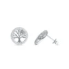 Aros De Plata Arbol De La Vida Con Circonitas Derecha