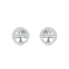 Aros De Plata Arbol De La Vida Con Circonitas Frontal