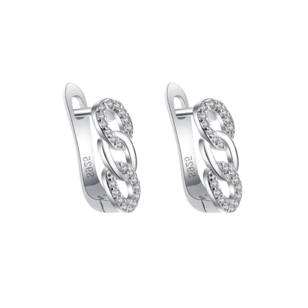 Aros De Plata Eslabones Cadena Estilo Europeo Aros De Plata Eslabones Cadena Estilo Europeo