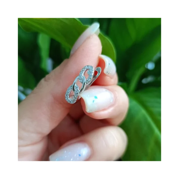 Aros De Plata Eslabones Cadena Estilo Europeo Mano Aros De Plata Eslabones Cadena Estilo Europeo Mano