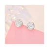 Aros De Plata Micro Circones Incrustados Frontal
