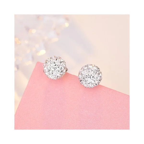 Aros De Plata Micro Circones Incrustados Frontal