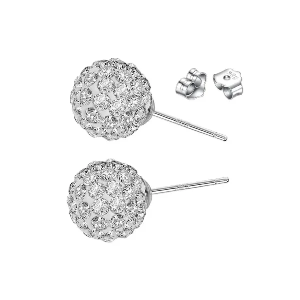 Aros De Plata Micro Circones Incrustados Izquierda