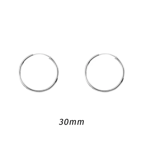 Aros Plata Argolla Borde Ovalado 30 mm Circunferencia Aros Plata Argolla Borde Ovalado 30 mm Circunferencia