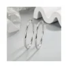 Aros Plata Argolla Borde Ovalado 40 mm Modelo Izquierda Aros Plata Argolla Borde Ovalado 40 mm Modelo Izquierda