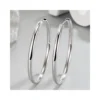 Aros Plata Argolla Borde Ovalado 60 mm Base