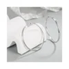 Aros Plata Argolla Borde Ovalado 60 mm Con Base