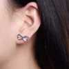 Aros Plateados Corazones Infinito Modelo Aros Plateados Corazones Infinito Modelo