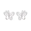 Aros Plateados Satinados Mariposa Aros Plateados Satinados Mariposa