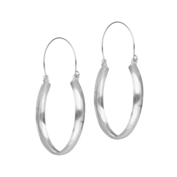 Aros de Plata 925 Argolla Estilo Bote Derecha