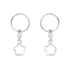 Aros de Plata 925 Argolla con Relieve de flor Aros de Plata 925 Argolla con Relieve de flor