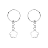 Aros de Plata 925 Argolla con Relieve de flor Derecha Aros de Plata 925 Argolla con Relieve de flor Derecha