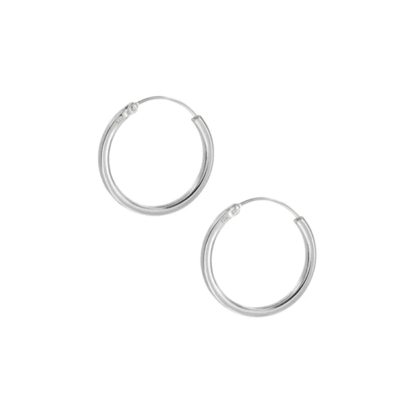 Aros de Plata 925 Argollas Lisas Con Borde Cuadrado Aros de Plata 925 Argollas Lisas Con Borde Cuadrado