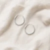Aros de Plata 925 Argollas Lisas Con Borde Cuadrado Fondo Aros de Plata 925 Argollas Lisas Con Borde Cuadrado Fondo