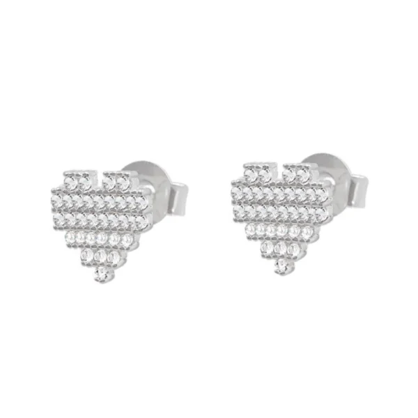Aros de Plata 925 Circones en Corazón Derecha