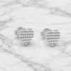 Aros de Plata 925 Circones en Corazón Marmol