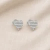 Aros de Plata 925 Circones en Corazón Tela